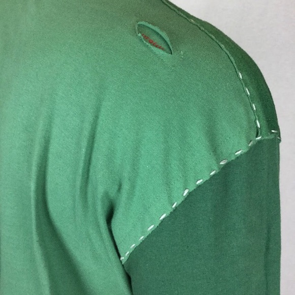 Incredible Produx Coupe green long sleeves crew neck ripped top special inserts - Picture 2 of 9